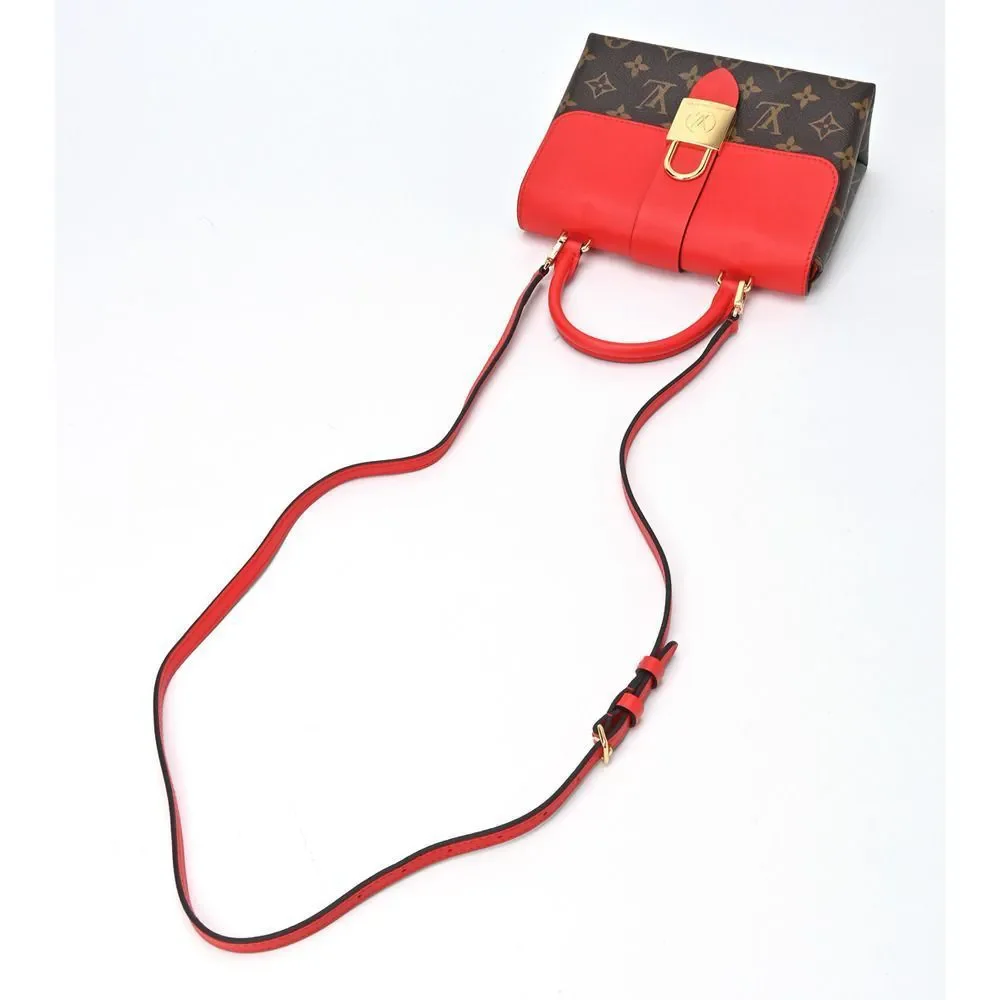 Louis Vuitton Monogram Locky BB Canvas calf Leather Shoulder Bag Red